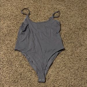 Gray Bodysuit with Snap Closure